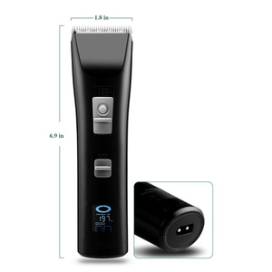 เครื่องตัดขนสัตว์เลี้ยงพร้อมจอแสดงผล LCD ปรับความยาวได้สำหรับสุนัขและแมว ชาร์จแบตเตอรี่ได้ ใบมีดสแตนเลส - Product Image 4