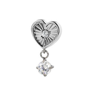 Lotus Wholesale ASTM Titane de qualité implantable, motif Cœur, Œil, Fleur, filetage interne M0.9 pour piercing labret de cartilage 16G - Product Image 6