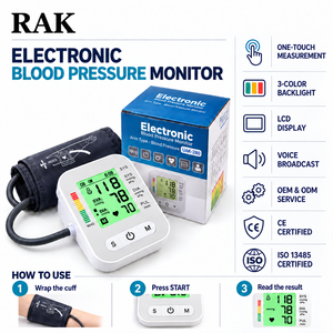 Blutdruckmessgerät für den Heimgebrauch Oberarm-Sphygmomanometer CE-Zertifiziert ISO13485 OEM ODM Unterstützt LCD-Display Sprachfunktion - Product Image 1