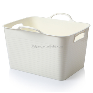 Household Dirty Clothes Basket Large Sundry Storage Basket Plastic Soft Laundry Basket with Handle