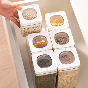 Airtight <b>Storage</b> <b>Jar</b> Rectangle 600ml 1200ml 1800ml Clip-On Lid Food Grade <b>Kitchen</b> Grain Container - Product Image 2