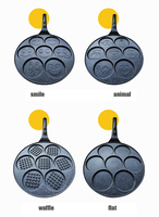 Poêle à crêpes antiadhésive compatible induction 10,5 pouces, mini poêle à 7 moules en forme de dollar argenté pour gâteaux et œufs, idéale pour les cadeaux d'enfants