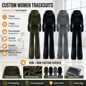 Ensemble de survêtement en <span class=keywords><strong>velours</strong></span> polyester et élasthanne pour <span class=keywords><strong>femme</strong></span>, doux et extensible, avec sweat à capuche, deux pièces, pour la détente, fabricant OEM - Product Image 1
