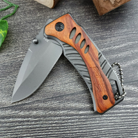 Handig vouwmes X61 met gekleurde houten handgreep, DIY OEM EDC, voor wild, jacht, verdediging, overleving, vissen, cadeau, fruit, kamperen.