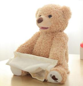 Kawaii gấu ẩn chơi tìm kiếm đồ chơi thú nhồi bông nói chuyện âm nhạc nhút nhát gấu điện âm nhạc peekaboo gấu sinh nhật món quà giáng sinh - Product Image 5