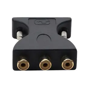 DVI-I Male Plug to 3x RCA Phono Male Gold Plated