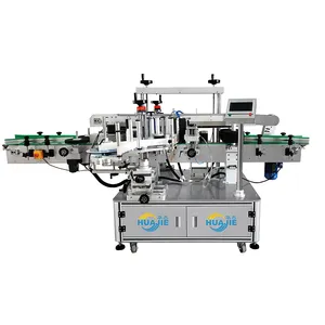 HUAJIE automatic bottle labeling machine for round and flat bottles jars containers