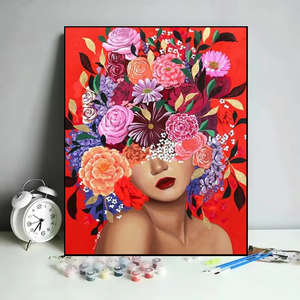 Art mural floral abstrait, peinture sur toile imprimée à l'huile et à l'acrylique, œuvres d'art modernes pour la décoration de la maison en DIY - Product Image 1