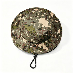 หมวกบักเก็ตพรางลายดิจิทัลพร้อมสายรัดคาง, หมวกกันแดด UPF 50+ สำหรับกิจกรรมกลางแจ้งสำหรับผู้ชายและผู้หญิง, หมวกตกปลาแบบยุทธวิธี - Product Image 3