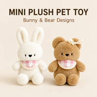Mini jouet pour chien en peluche Ours et Lapin avec sonnette et papier froissé