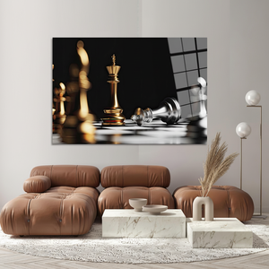 Arte en Lienzo de Piezas de Ajedrez Modernas: Elegancia en Impresión sobre Vidrio Templado, ARTE EN VIDRIO TEMPLADO - Product Image 3