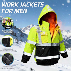Winter Waterproof <strong>Worker</strong> Security Clothing Coat Men Hi Vis Custom Construction Workwear Reflective Safety Work <strong>Jacket</strong> - Product Image 6