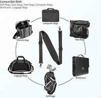 Sangle de remplacement professionnelle en néoprène épais et rembourré, double boucles réglables, crochets métalliques pour porte-documents et sacs pour ordinateur portable