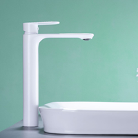 Robinet de salle de bain moderne en cuivre, mitigeur de lavabo monotrou à poser, eau chaude et froide pour usage domestique et hôtelier