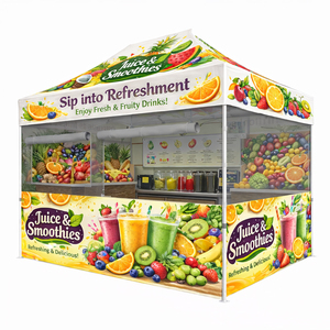Carpa para Exteriores Personalizada para Concesiones <span class=keywords><strong>de</strong></span> Comida, 10x15 pies / 3x4.5 m, <span class=keywords><strong>con</strong></span> Techo Enrollable y Media Malla <span class=keywords><strong>con</strong></span> <span class=keywords><strong>Ventanas</strong></span> - Product Image 1