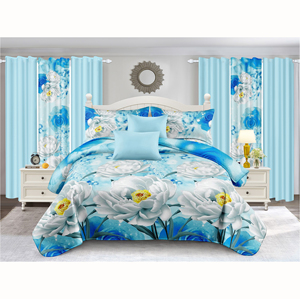 12 pezzi moderno <span class=keywords><strong>letto</strong></span> matrimoniale in un Set di borse <span class=keywords><strong>con</strong></span> tende floreale gonna <span class=keywords><strong>letto</strong></span> piatte federe tessuto poliestere resistente - Product Image 3