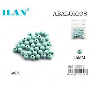 ILAN Abalorios Perline monocolore da 10 mm 40 pezzi per la creazione di gioielli - Product Image 1