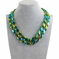Collier à chaîne en plastique dégradé CCB simple, nouveau et très vendu, style hip-hop punk, boîte de nuit, bijoux disco