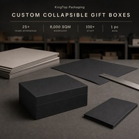 Boîte cadeau noire mate personnalisée avec impression sur mesure pour bijoux, cosmétiques, bougies, panneaux pliables, emballage plat pour expédition, vente en gros