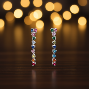 Orecchini a perno con cristalli a forma di cuore per donna, montatura in lega, gioielli alla moda, regalo, colore azzurro - Product Image 2