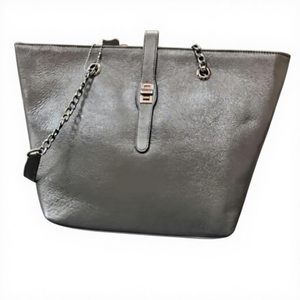 Pochette bandoulière grise en cuir véritable de haute qualité pour femme, fermeture éclair souple, deux poignées, imperméable, grande taille, Saint-Valentin - Product Image 3