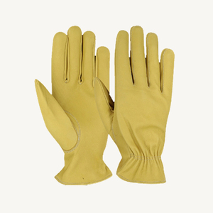Gants de travail en cuir de qualité supérieure TAGCO SAFETY, cuir pleine fleur lisse, antidérapants, avec poignets élastiques, durables, gants de sécurité polyvalents - Product Image 6