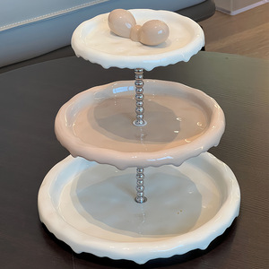 Bandeja de Cerámica de Tres Niveles para Frutos Secos, Plato para Aperitivos, Frutero para el Hogar, Estilo Moderno y Lujoso, Gran Venta - Product Image 6