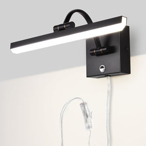 LED Adjustable Picture <b>Lights</b> Touch Switch <b>Black</b> Mirror Lamp for <b>Bathroom</b> Modern Design Dimming Vanity Metal Body Wall <b>Light</b> - Product Image 1