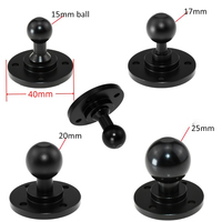 Bras articulé à rotule de 15,3 mm, 17 mm, 20 mm, 25 mm avec filetage 1/4-20 pour support de téléphone moto et caméras d'action sportives