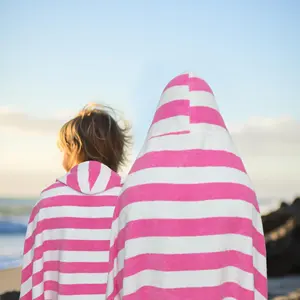 Poncho con cappuccio personalizzato per bambini telo mare comodo e assorbente da spiaggia a righe fasciatoio poncho da surf con cappuccio per bambini