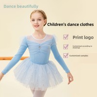 Ropa de baile para niños, leotardo de Ballet de manga larga de algodón para niñas, tutú de princesa Elsa, traje de baile chino, Otoño/Invierno