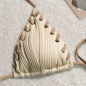 Ensemble bikini croisé à lacets pour femmes, vêtements de plage extensibles pour les vacances d'été - Product Image 3