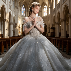 <span class=keywords><strong>Abito</strong></span> <span class=keywords><strong>da</strong></span> <span class=keywords><strong>sposa</strong></span> elegante stile Boho a trapezio <span class=keywords><strong>taglie</strong></span> <span class=keywords><strong>forti</strong></span>, alta qualità, decorazione floreale sul collo, motivo in pizzo, vita naturale - Product Image 4