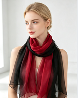 Écharpe longue en soie pure 100% double couche brossée pour femme adulte, douce, chaude et multifonctionnelle, pour l'automne et l'hiver