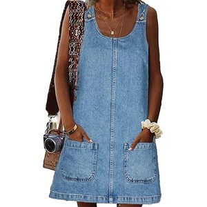<span class=keywords><strong>Falda</strong></span> vaquera informal sin mangas de longitud media antiarrugas para mujer, nueva colección primavera-verano-otoño 2026, estilo europeo-americano, ideal para vacaciones. - Product Image 5