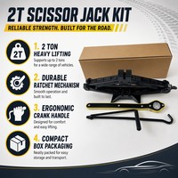 Cric ciseaux portable 2 tonnes à manivelle manuelle pour voiture, kit de réparation d'urgence des pneus avec clé à écrous pour berline, SUV, MPV
