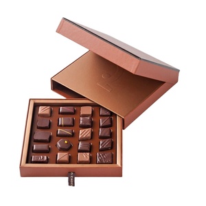Boîte de chocolat en feuille d'or de luxe de haute qualité en gros emballage cadeau en papier personnalisé avec insert pour truffe et bonbons - Product Image 1