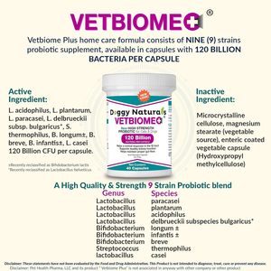 Doggy Naturals Vetbiome Plus, 120 Mil Millones de UFC, Cápsulas Probióticas para Perros y Gatos, 40 Unidades, Apoyo para la Salud Digestiva - Product Image 3