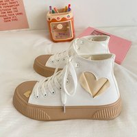 2024 Valentine gros caoutchouc orteil rouge amour haut personnalisé Skate marche ronde vulcaniser toile Sneaker chaussures femmes pour unisexe