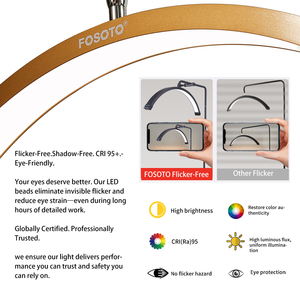 Đèn bàn làm móng dạng nửa vầng trăng FOSOTO, giao hàng nhanh, đèn <span class=keywords><strong>led</strong></span>, dành cho nối mi, làm đẹp, làm móng, dành cho nghệ sĩ nối mi - Product Image 5