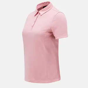 Camisa de golf de 4 botones para niña, camisetas de golf de manga corta de secado rápido con impresión personalizada, polos de golf elásticos de 4 vías para mujer