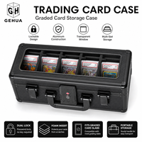 Boîte de rangement verrouillable en aluminium pour cartes gradées (2 ou 3 rangées) – Prête à l'emploi pour cartes de sport et étuis TCG – Boîte à outils pour cartes de sport et étuis de protection TCG
