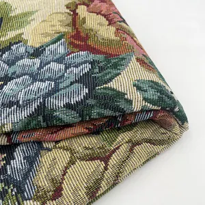 Tissu jacquard en polyester de style fleur de chine pour nappe, vente en gros