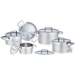 realwin 304 stainless steel cookware 10 pieces casserole cooking pot set with glass lid