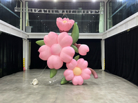 Chaînes de fleurs gonflables géantes, imperméables, durables, modernes, pour la décoration d'événements, couleur rose, avec éclairage LED, pour mariage, installation facile, couleurs personnalisables