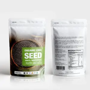 Bolsas de semillas, bolsa de soporte de plástico impresa personalizada con cremallera para lino, mostaza, calabaza, sésamo, Chia