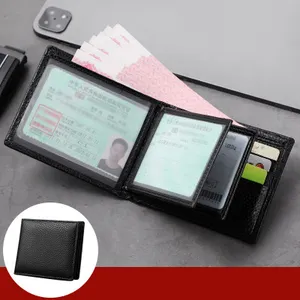 Porte-cartes de crédit en cuir véritable, portefeuille mince, porte-cartes d'identité, portefeuilles personnalisés, offre spéciale
