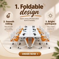 Table de conférence pliante moderne pour salle de réunion, ensemble bureau et chaise pour formation des adultes, table pliante de bureau applicable