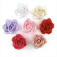 Ruban Qibai en satin brillant avec fleur 3D en polyester, idéal pour bijoux, pétales de rose, DIY, anniversaires, expressions créatives et mariages