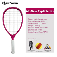 Raqueta de Pickleball TYPTI Ligera, Silenciosa, Profesional, con Patrón de Cuerdas 10*11, Agarre Antideslizante, Nivel Torneo, Fibra de Carbono